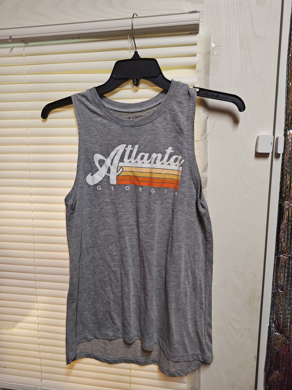 Modern Lux Gray "Atlanta Georgia" Graphic Tank with Sunset Stripes